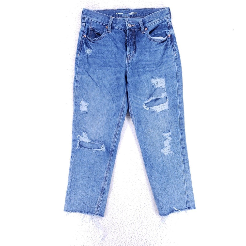 Old Navy Jeans Denim Cotton Womens SZ 2 Blue Straight Stretch VTG Mid Rise Slim